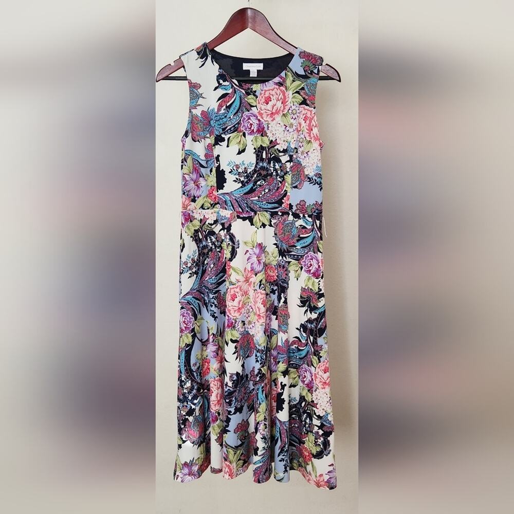 CHARTER CLUB Floral Print Sleeveless Fit & Flare Knee Length Dress Size XS - Picture 11 of 11